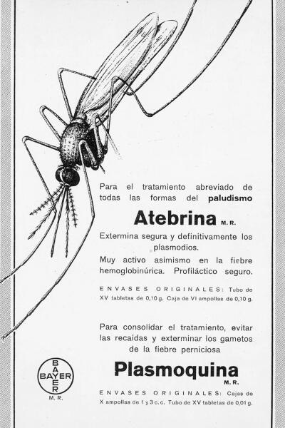 Advertising for Atebrin and Plasmochin